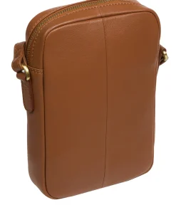 Olivia' Tan Leather Cross Body Bag