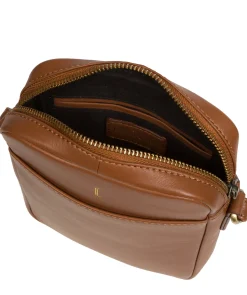 Olivia' Tan Leather Cross Body Bag
