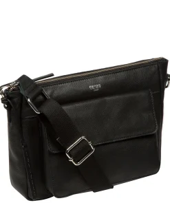 Orly' Black Leather Cross Body Bag