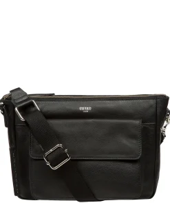 Orly' Black Leather Cross Body Bag