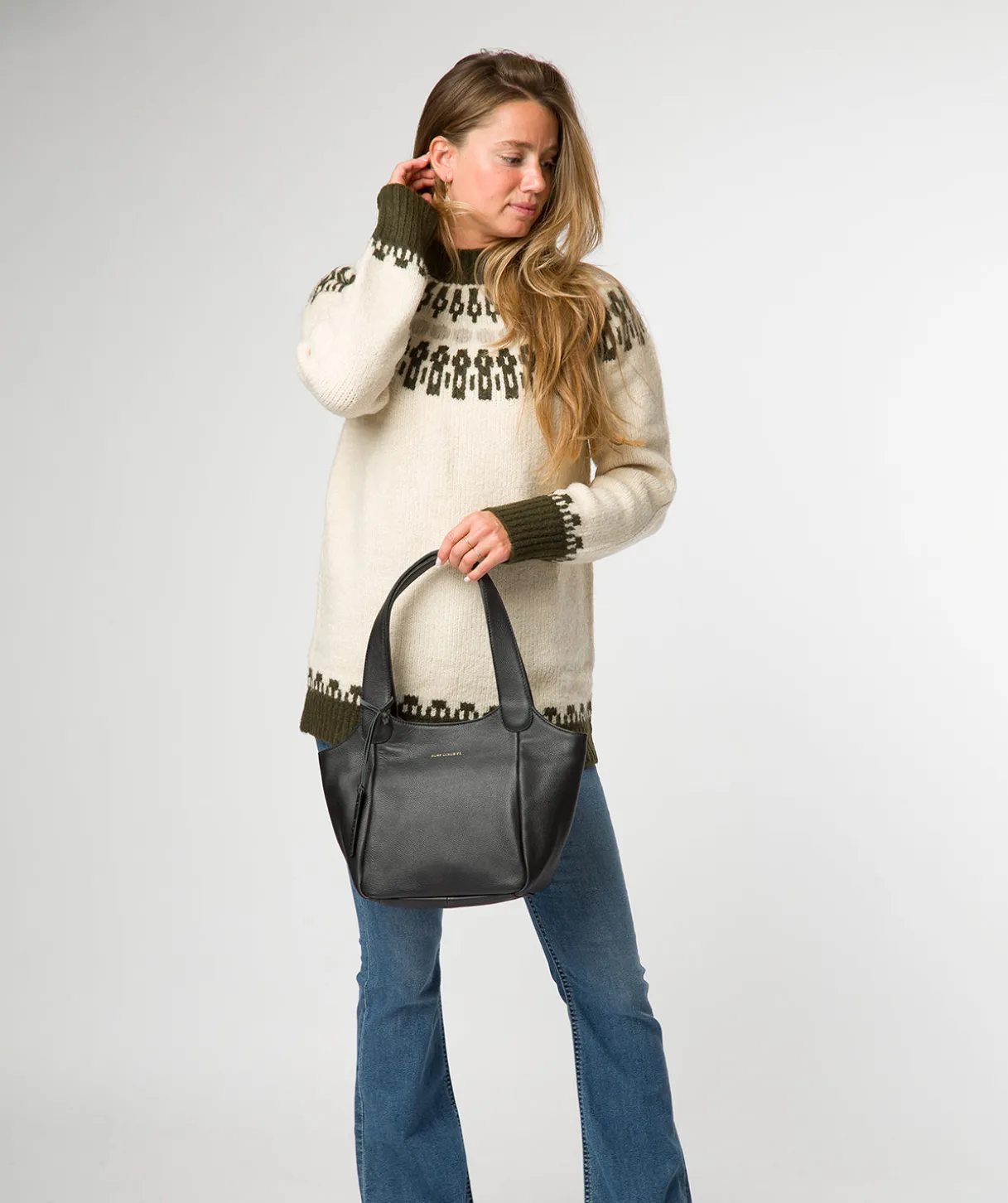 Ormesby' Black Leather Handbag