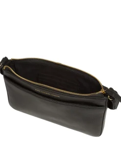 Raye' Black Nappa Leather Cross Body Bag