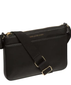 Raye' Black Nappa Leather Cross Body Bag