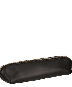 Reeves' Black Leather Make-Up Brush Bag