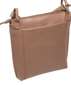 Rego' Natural Taupe Leather Cross Body Bag