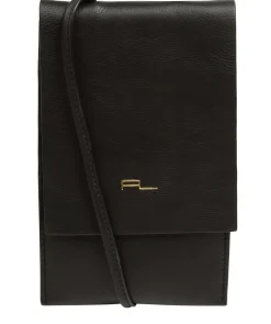 Rina' Black Nappa Leather Cross Body Phone Bag