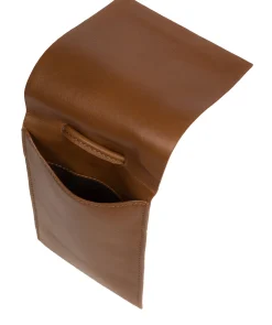 Rina' Chestnut Nappa Leather Cross Body Phone Bag