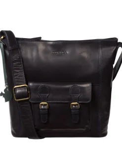 Robyn' Navy Leather Shoulder Bag