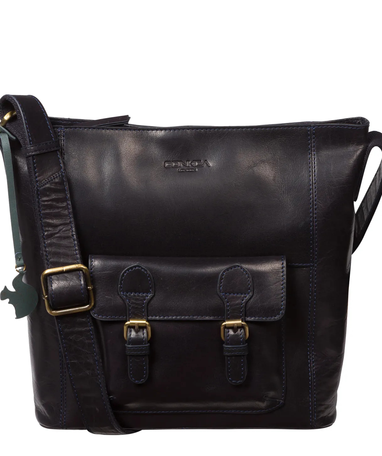 Robyn' Navy Leather Shoulder Bag