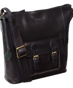 Robyn' Navy Leather Shoulder Bag