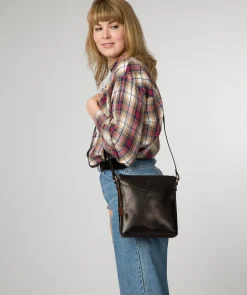 Rose' Black Leather Cross Body Bag