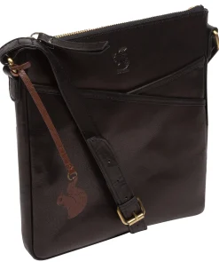 Rose' Black Leather Cross Body Bag
