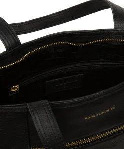 Roxby' Black Leather Tote Bag