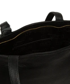 Roxby' Black Leather Tote Bag