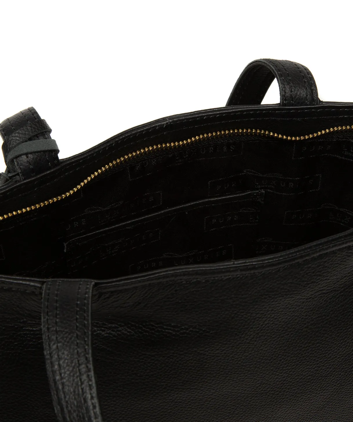 Roxby' Black Leather Tote Bag