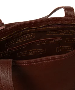 Roxby' Chestnut Leather Tote Bag
