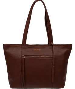Roxby' Chestnut Leather Tote Bag