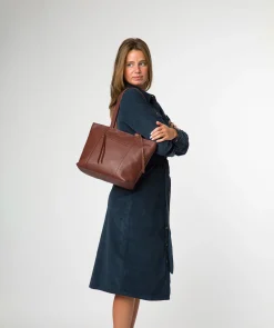Roxby' Chestnut Leather Tote Bag