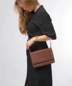 Ruby' Dark Tan Nappa Leather Cross Body Bag