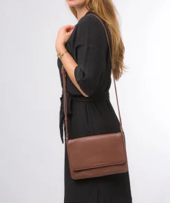 Ruby' Dark Tan Nappa Leather Cross Body Bag