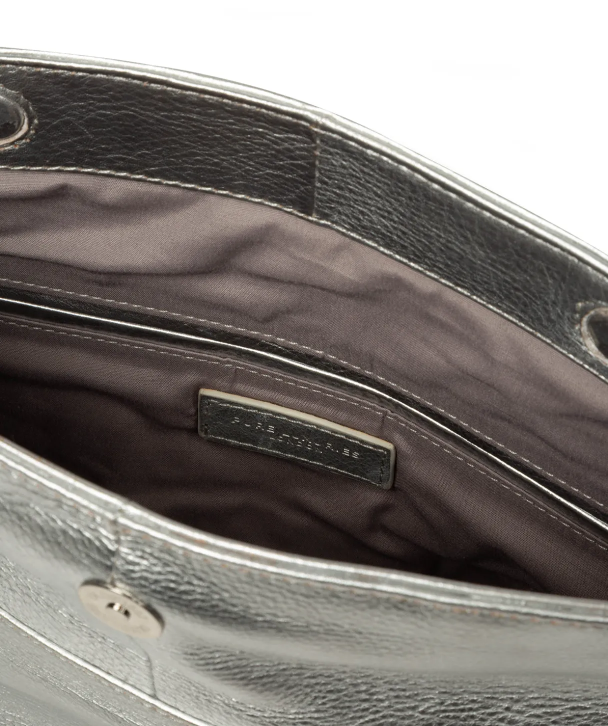 Sabella' Metallic Silver Leather Clutch Bag