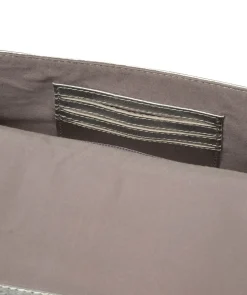 Sabina' Metallic Silver Leather Grab Bag