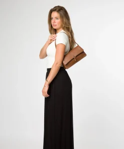 Sabina' Rich Tan Leather Grab Bag
