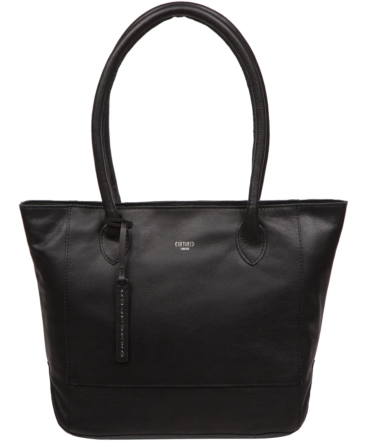 Sabine' Black Leather Tote Bag