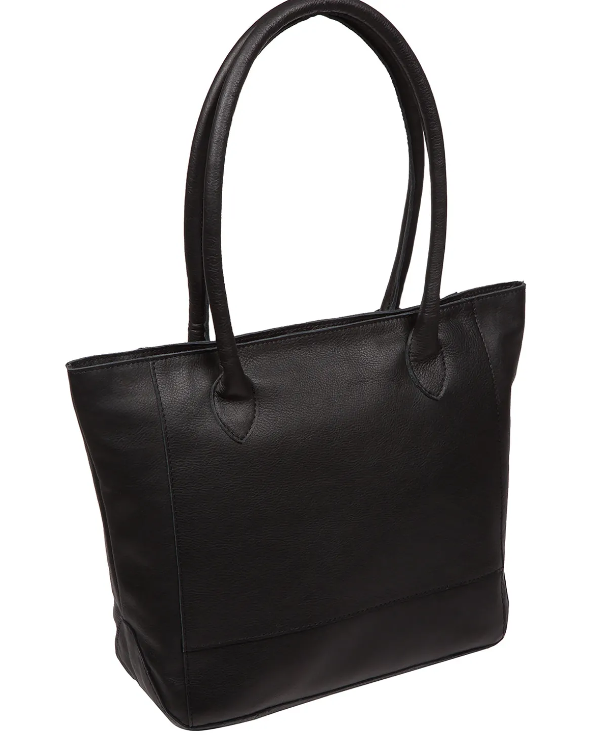 Sabine' Black Leather Tote Bag