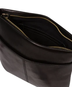 Sable' Black Leather Cross Body Bag