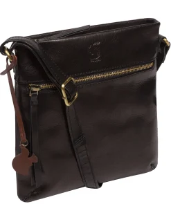 Sable' Black Leather Cross Body Bag
