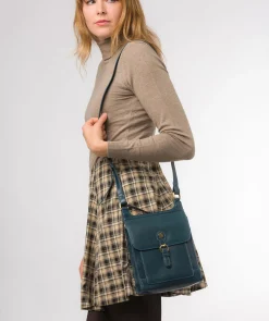 Sasha' Snorkel Blue Leather Cross Body Bag