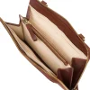 Senga' Conker Brown Leather Cross Body Clutch Bag