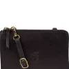 Senga' Navy Leather Cross Body Clutch Bag