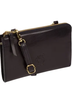 Senga' Navy Leather Cross Body Clutch Bag