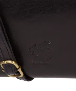 Senga' Navy Leather Cross Body Clutch Bag