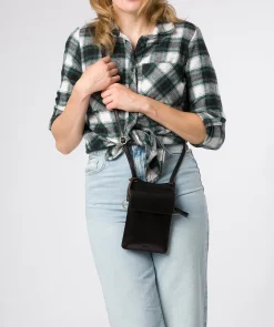Seraphina' Black Leather Cross Body Phone Bag