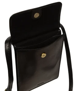 Seraphina' Black Leather Cross Body Phone Bag
