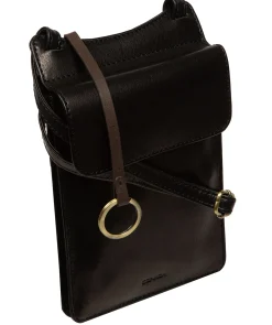 Seraphina' Black Leather Cross Body Phone Bag