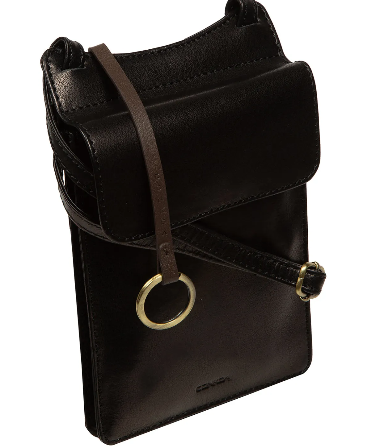Seraphina' Black Leather Cross Body Phone Bag