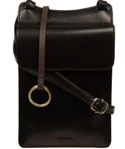 Seraphina' Black Leather Cross Body Phone Bag