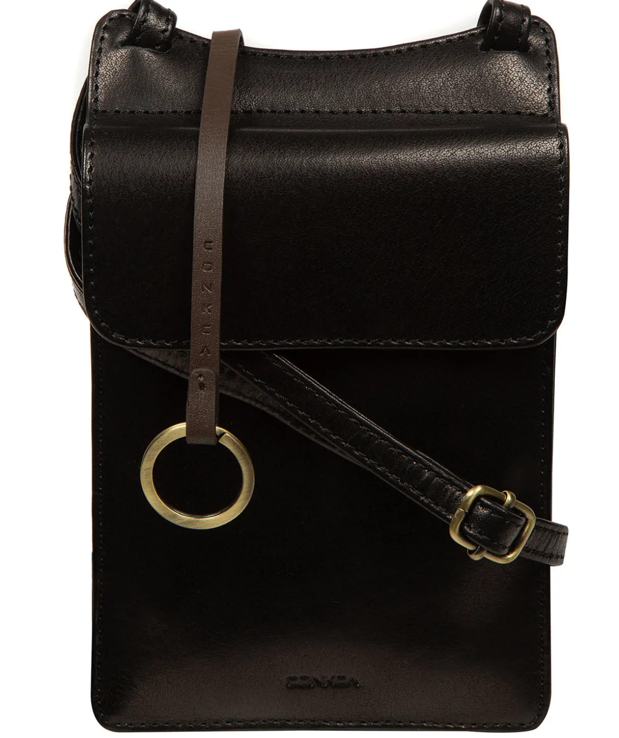 Seraphina' Black Leather Cross Body Phone Bag