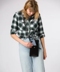 Seraphina' Black Leather Cross Body Phone Bag