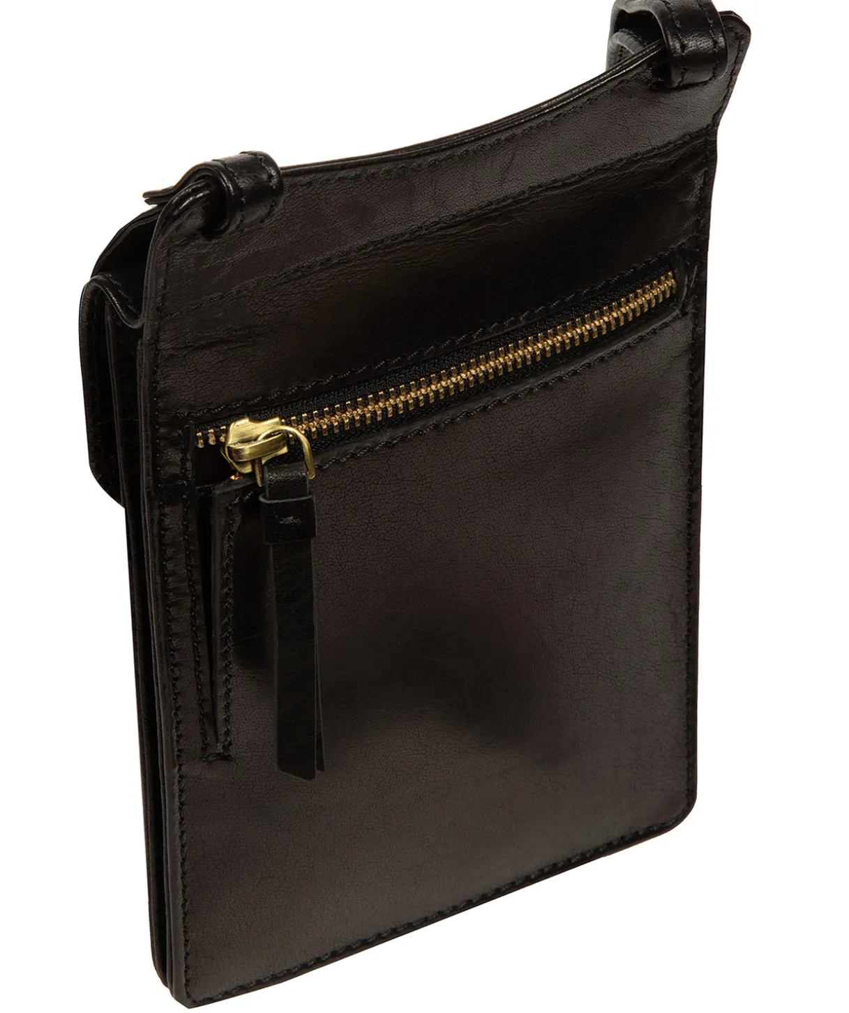 Seraphina' Black Leather Cross Body Phone Bag