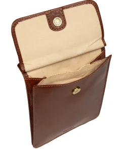 Seraphina' Conker Brown Leather Cross Body Phone Bag