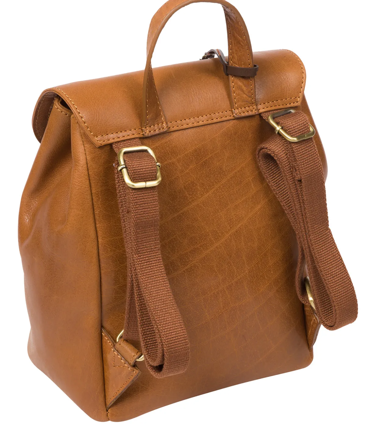 Simone' Dark Tan Leather Backpack