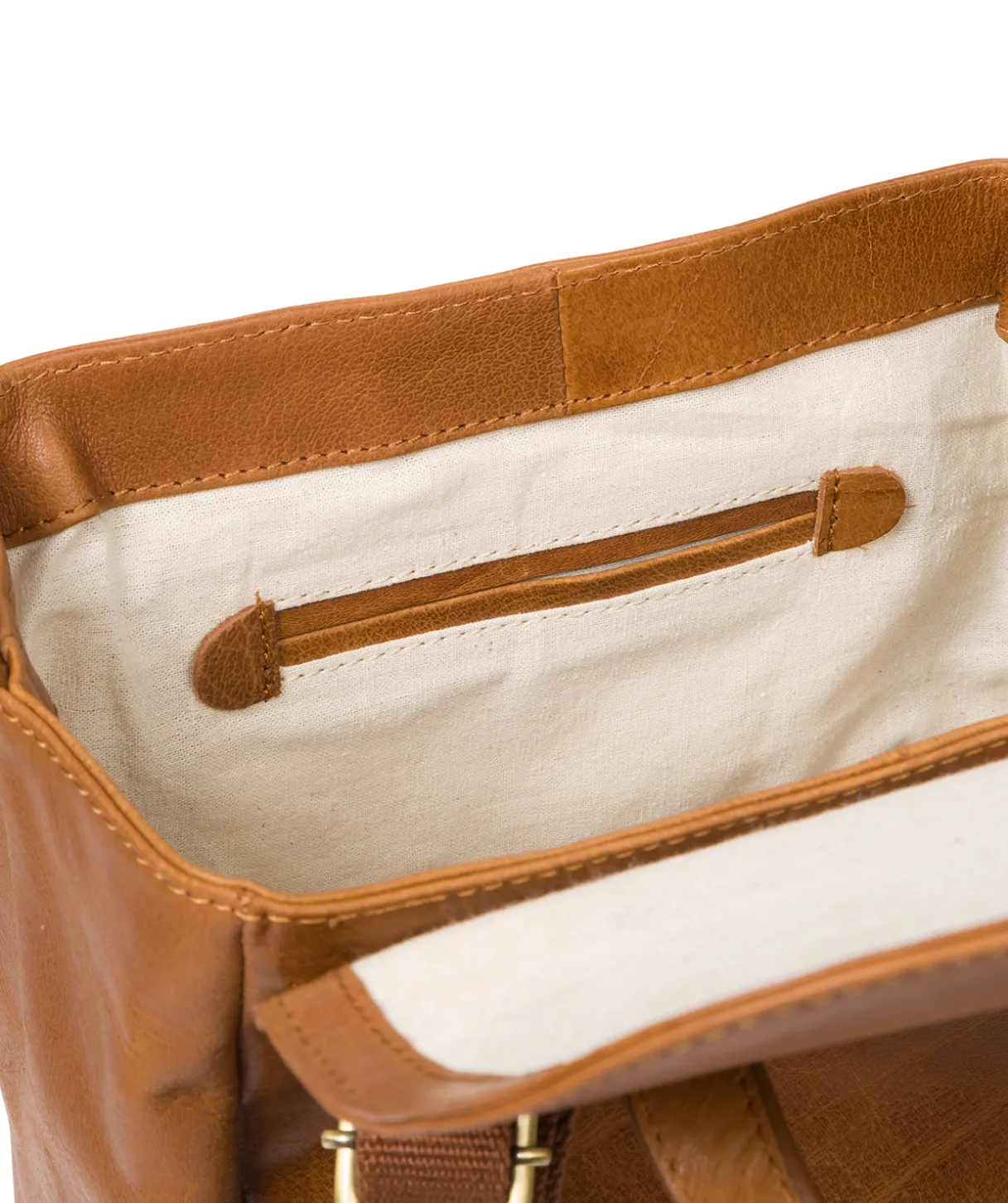 Simone' Dark Tan Leather Backpack