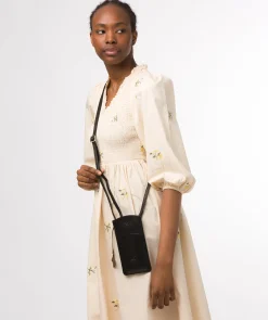 Siren' Black Leather Cross Body Phone Bag