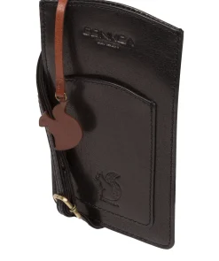 Siren' Black Leather Cross Body Phone Bag