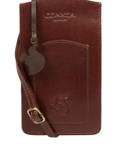 Siren' Conker Brown Leather Cross Body Phone Bag